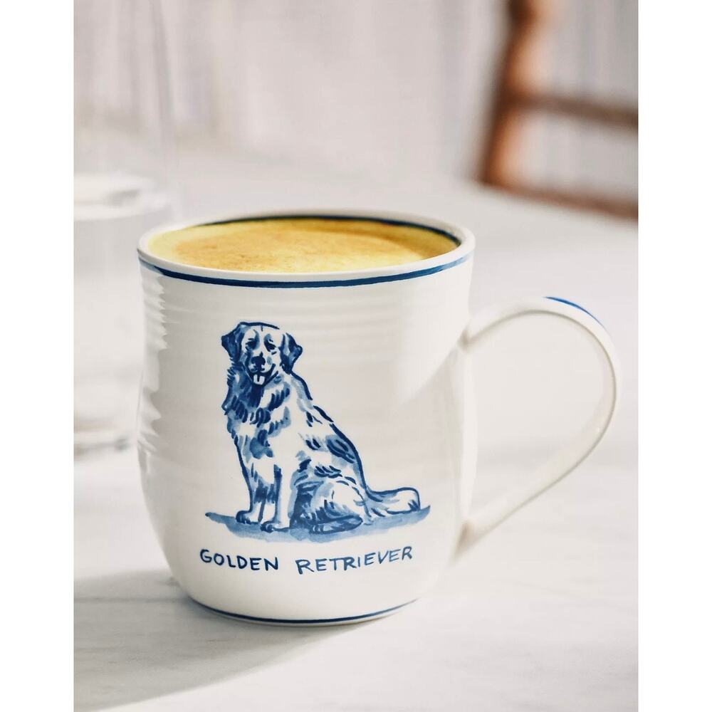 Anthropologie Molly Hatch Stoneware Dog Mug-Golden Retriever